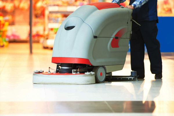 Professional Janitorial Equipment Buffing a floor